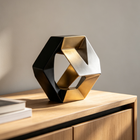 Metal Geometric Table Ornament